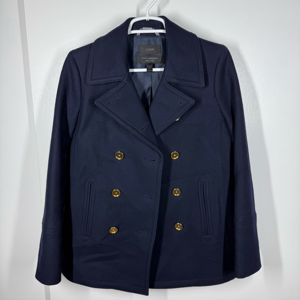 J. Crew Wool Cashmere by Nello Gori Navy Peacoat - Picture 4 of 14